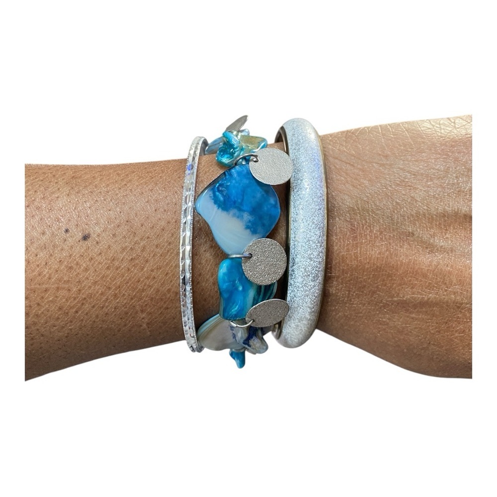 Blue and Silver Bracelet Set